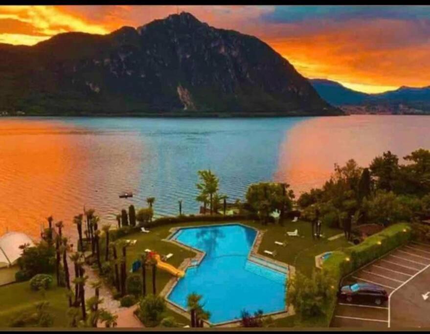 Idyllische Ferienwohnung In Bissone Luaran gambar