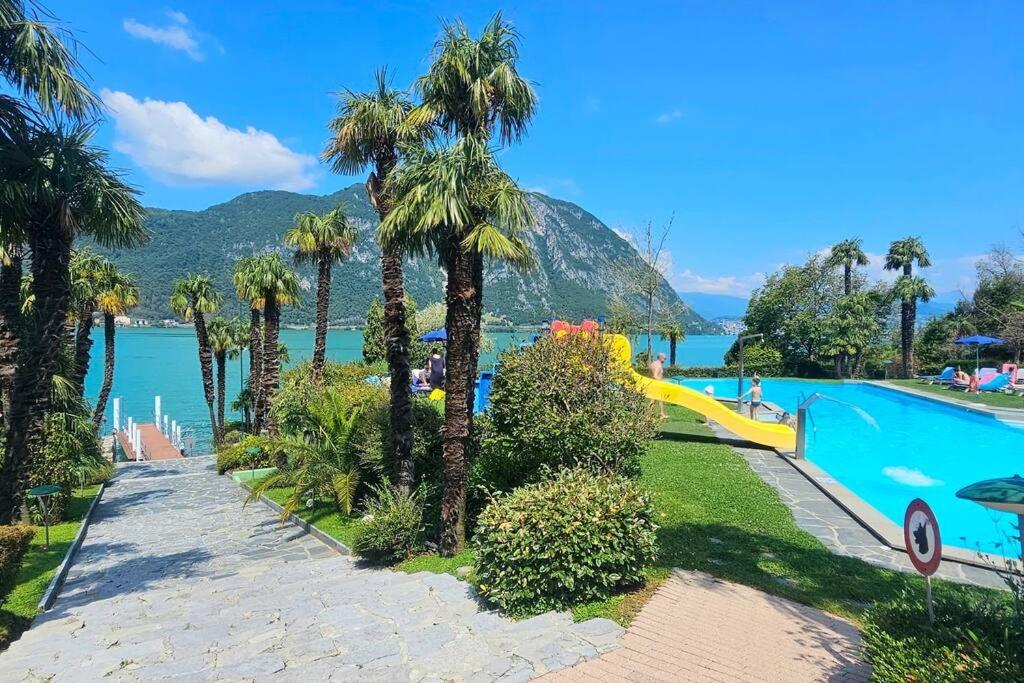 Idyllische Ferienwohnung In Bissone Luaran gambar